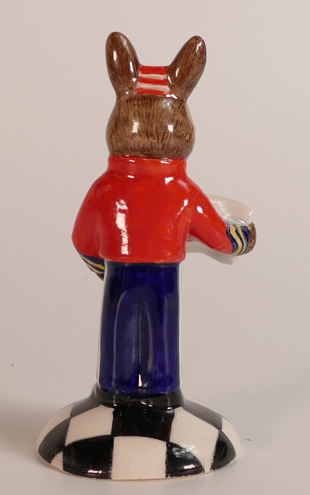 A Royal Doulton prototype Bunnykins figure of a Hotel Bell Boy holding a telephone and a sign that - Bild 4 aus 6