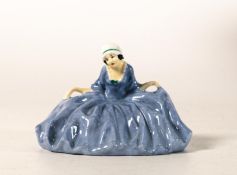 Royal Doulton early miniature figure Polly Peachum HN8 in lilac/blue colourway, impressed date for