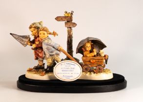Boxed Goebel M J Hummel figure Autumn Time 2200 on wooden plinth with limited edition plaque, height