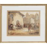 George Cattermole (19th century) watercolour Tavern Scene, frame size 42.5cm x 49cm