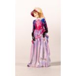 Royal Doulton early miniature figure Maureen M85, in purple/red colourway, h.11cm.