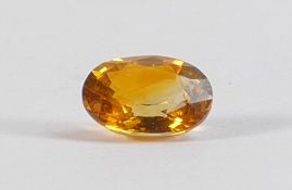 A loose yellow sapphire, emerald cut, GIA cert 13132343, 6.05mm x 4.55mm x3.44mm, approx 0.91cts.