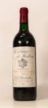 Vintage 1993 La Dame de Montrose bottle of red wine