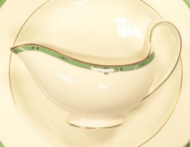 Wedgwood Jade pattern dinner ware to include - 34cm serving plates x 7 (3 are seconds), gravy boat &
