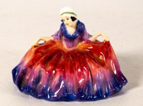 Royal Doulton early miniature figure Polly Peachum HN698 in red/blue colourway, impressed date for