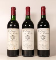 Three bottles of 1993 70cl La Dame de Montrose - St Estèphe red wine (3)