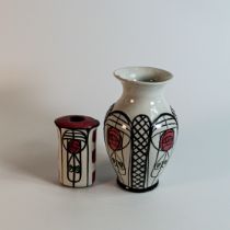 Lorna Bailey Charles Rennie Macintosh pattern vase & brush pot, Old Ellgreave backstamp, height of