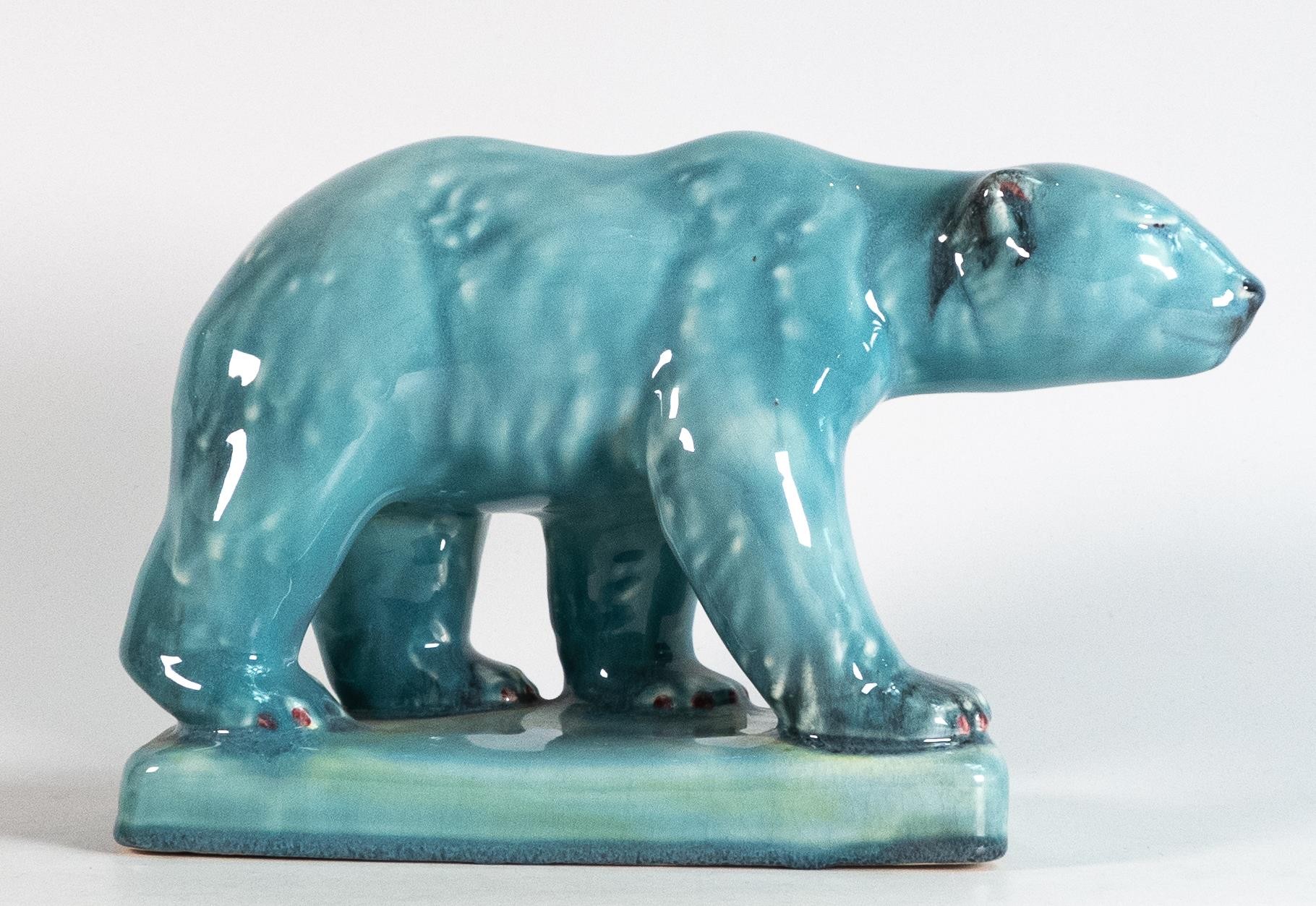 Beswick large blue gloss model of Polar bear on glacier 417