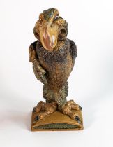 Burslem pottery Bailiff to the Court House Grotesque bird. Signed to base by Andrew, Hull inspired