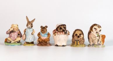 Beswick Beatrix Potter figures to include - Jeremy Fisher, Mrs Tiggy Winkle, Old Mr Brown, Old Mr
