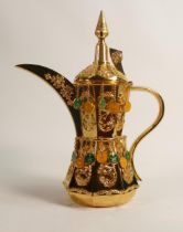 De Lamerie Fine Silverware plated large Arabic Finjan coffee pot with personalised decoration,