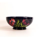 Moorcroft Anemone on blue ground footed bowl, limited edition, diameter 16cm, slight crazing to base