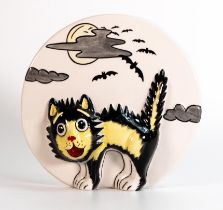 Lorna Bailey prototype colourway Thunder Flash Cat plaque (went into production as a limited edition