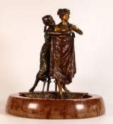Large Bergman Austrian cold painted erotic figure on an Italian marble base. Depicts an Arab