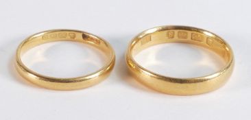 Two 22ct gold wedding rings, 6.2g.