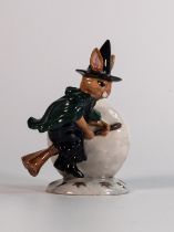 Royal Doulton Bunnykins figure Trick or Treat decorated in a green & black colourway, not for resale