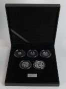 The London Mint Office silver Sovereign five Coin Set 2022, limited edition, coins encapsulated,