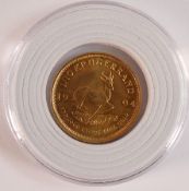22ct Gold 1/10th oz Krugerrand coin dated 1994, 3.5g.