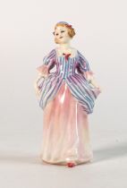 Royal Doulton early miniature figure Denise M35, in blue striped colourway, h.11cm. Base is marked