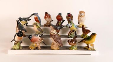 Beswick small Birds to include Blue tit 992, Goldfinch 2273, Greenfinch 2105, Chaffinch 981, Robin