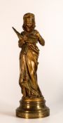 Maurice Constant Favre (1875-1915) "Chant de la Fileuse", a gilt bronze figure, circa 1910 of a