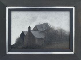 Jack SIMCOCK (1929-2012), oil on board "Farmhouse" dated 1966, 20cm x 30cm.