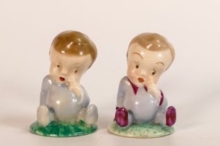 Wade 1950s nursery rhyme figures of Blynken in two different colourways (2)