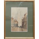 E Parkman (1856-1921) watercolour Reims, frame size 48cm x 38cm