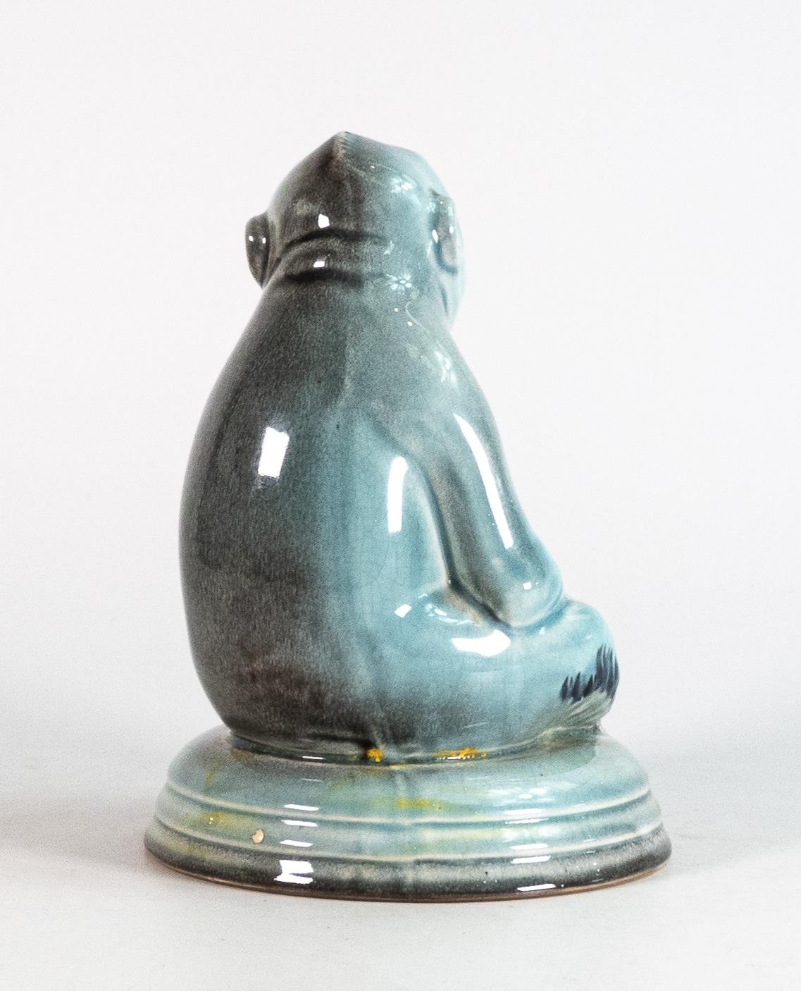 Beswick early blue glazed Monkey on base 397 - Image 3 of 4