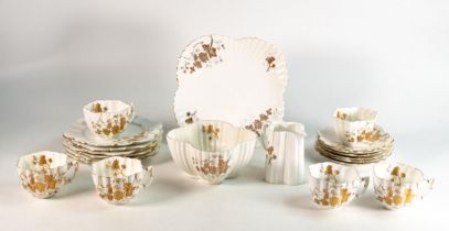 Wileman & Co. 21 piece tea set to include 6 trios in the Daisy shape, pattern 3985, cake plate, milk