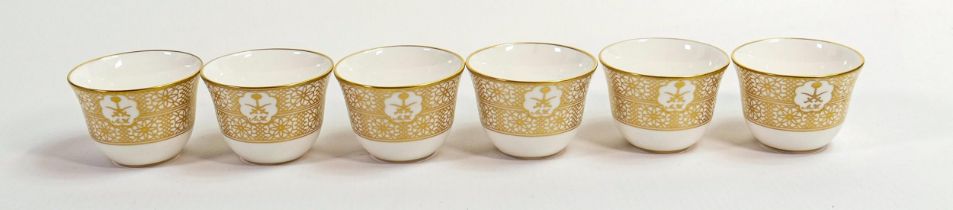 De Lamerie Fine Bone China heavily gilded tea bowls, specially made high end quality items, Made