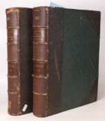 Two volumes illustrated large bound books Album De La Cathedrale De Reims, edited by Ponsin
