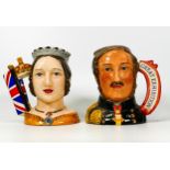 Royal Doulton small character jugs Prince Albert D7073 and Queen Victoria D7072, limited edition (2)