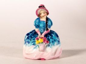 Royal Doulton early miniature figure Monica M72, in blue speckled colourway, h.8cm.