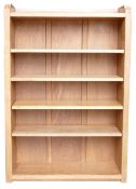 Robert 'Mouseman' Thompson (Kilburn), an English Oak 4ft open bookcase, solid ends and panelled