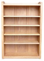 Robert 'Mouseman' Thompson (Kilburn), an English Oak 4ft open bookcase, solid ends and panelled