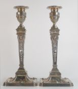 Pair of hallmarked silver Neo Classical candlesticks, 1893 / 1894 Edward & William Hutton, height