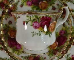 A large collection of Royal Albert Old Country Roses patterned tea & dinner ware including dinner