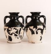 Wedgwood painted Stoneware small Portland vases, reportedly removed from local Victorian City Park