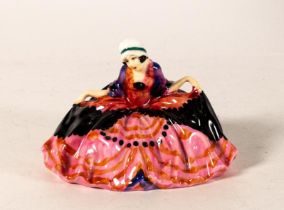 Royal Doulton early miniature figure Polly Peachum in pink/black colourway, impressed date for 1927,