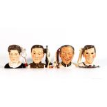 A Royal Doulton set of four character jugs from the Carry On films, Sid James D7162, Charles Hawtrey