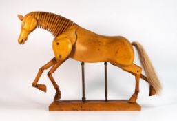 Artist's wooden anatomical model of a horse, height as photo'd 30cm