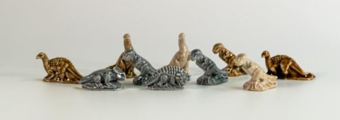 Wade Shrunken Dinosaur Whimsies in trial colours with factory paperwork. These were removed from the