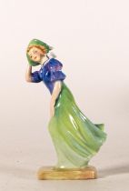 Royal Doulton early miniature figure Windflower M79, in green & blue colourway, h.10cm.