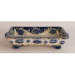 An unusual James Macintyre twin handled tray dish with Blue Poppy decoration designed by William