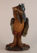 Burslem pottery Archie the Kingfisher Grotesque bird. Signed to base by Andrew Hull, inspired by the