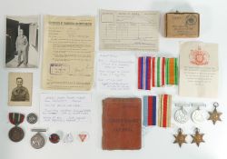 WWII Medal group (5) with his assorted associated paperwork, books, photos etc. Spr. Robert Bruce (