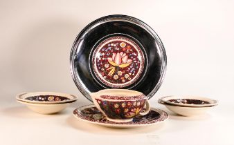 BLANDING, Don (1894–1957). Lei Lani pattern service ware by Vernon Kilns to include silver plate
