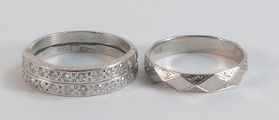 Diamond set double half eternity set ring set in 18ct white gold / platinum (indistinctly marked),