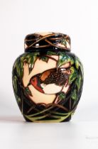 Moorcroft ginger jar and cover decorated in the Robin design, limited edition of 75 by Phillip